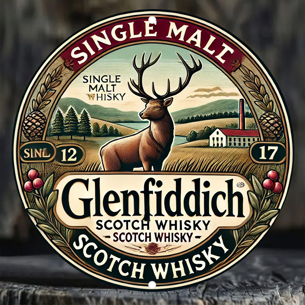 Art Craft Movement - Seni dinding kayu vintage 2D, Glenfiddich