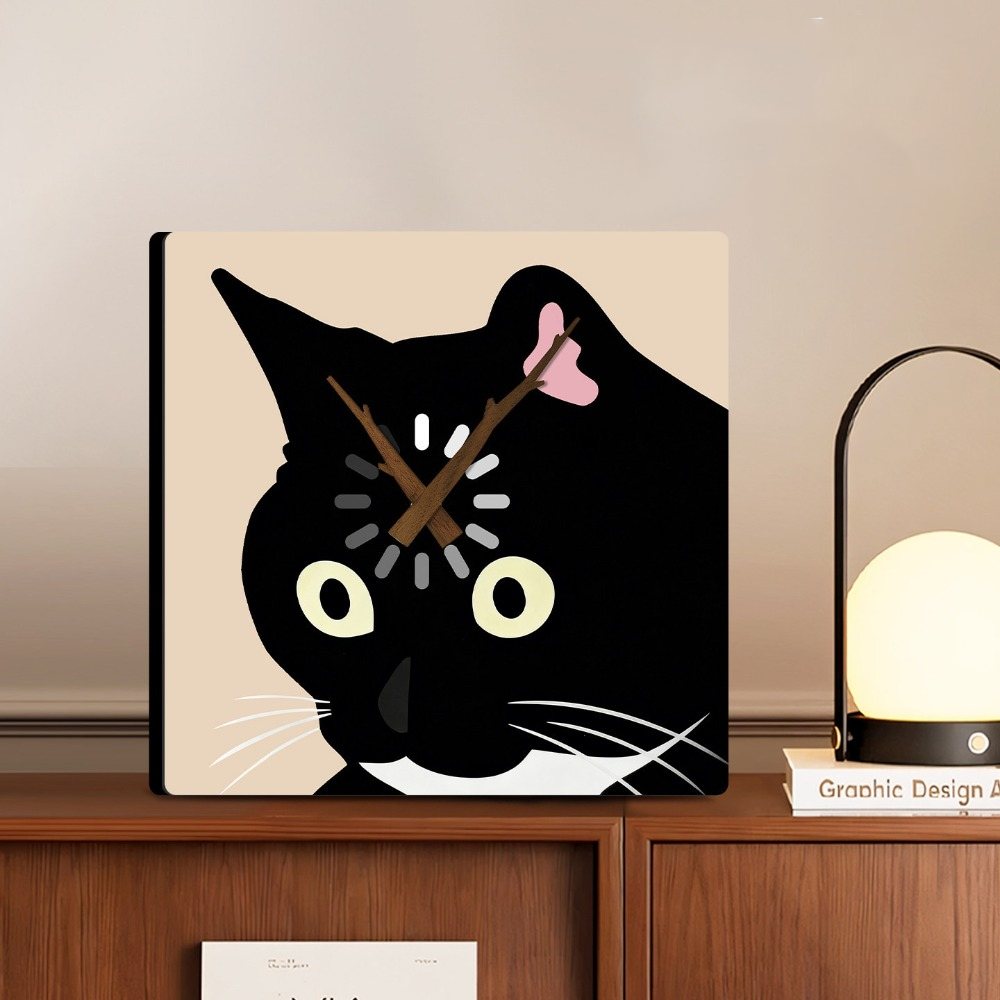 Art Craft Movement - 25X25CM Jam Meja Kucing Kreatif Daze