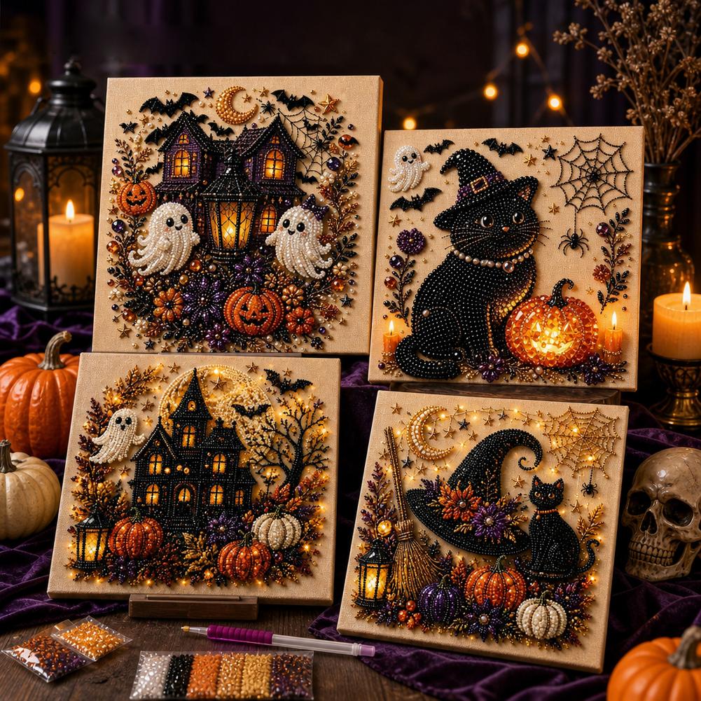 Art Craft Cat - Kit Seni Mutiara 3D Hantu &