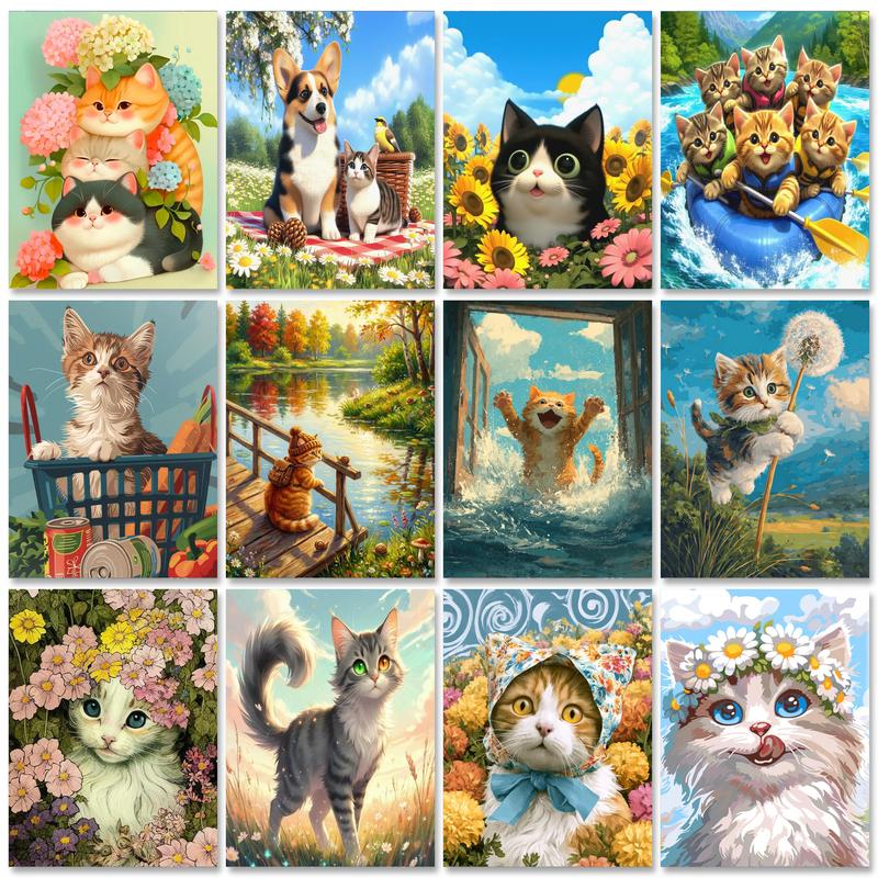 Art Craft Cat - GATYZTORY Lukisan Kucing Dengan Angka Perlengkapan