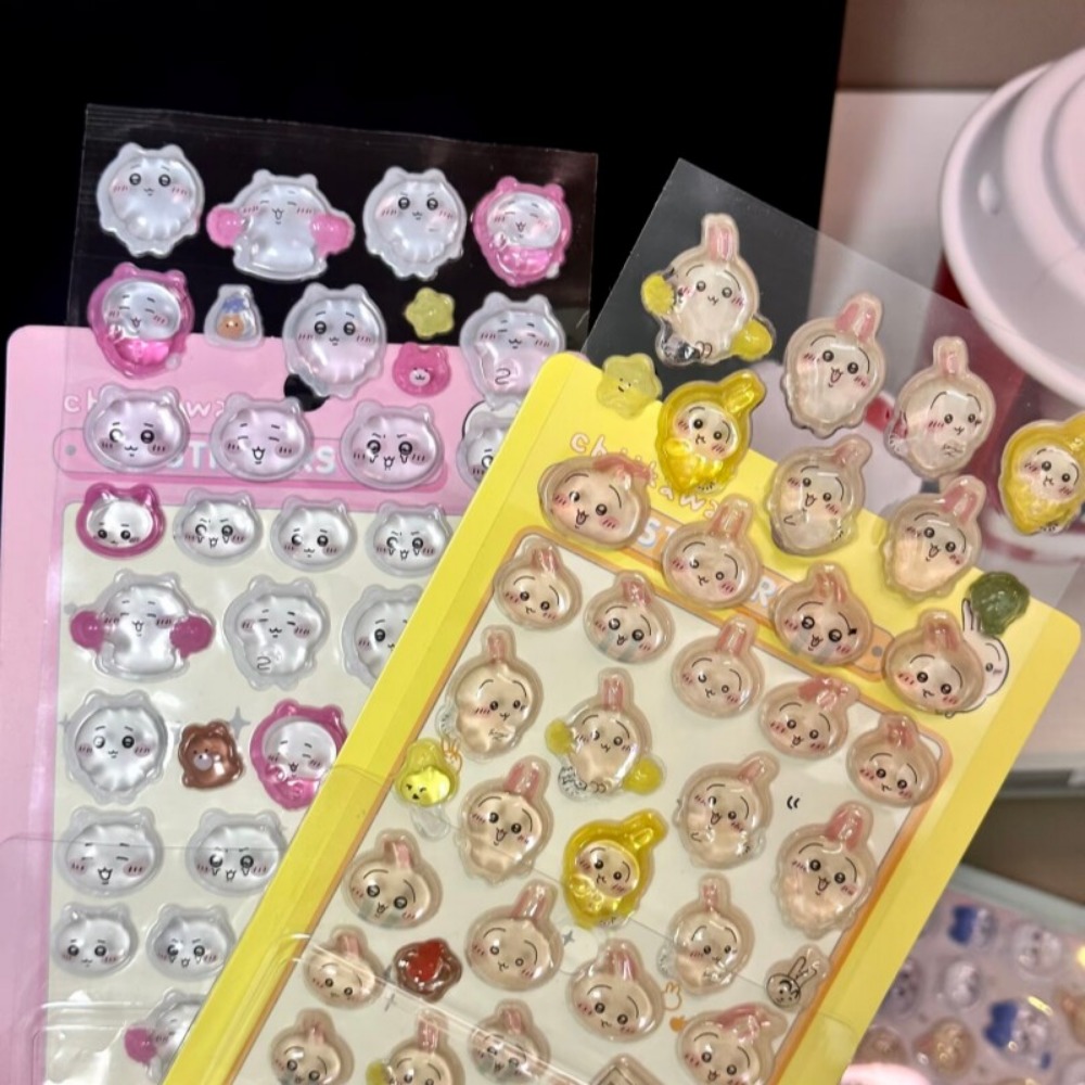 Art Craft Stationery - Stiker Embos Kristal 3D Chiikawa Lucu,