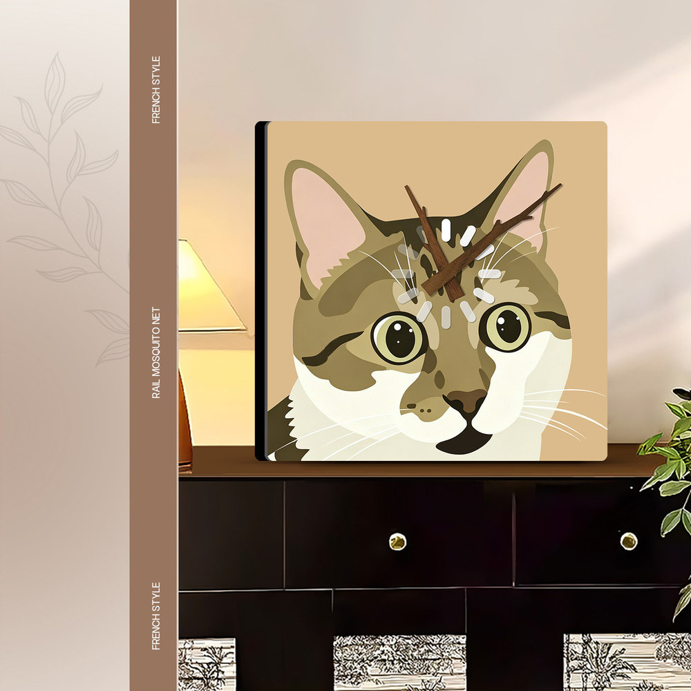 25X25CM Jam Meja Kucing Kreati - Art Craft Movement ulasan dan harga