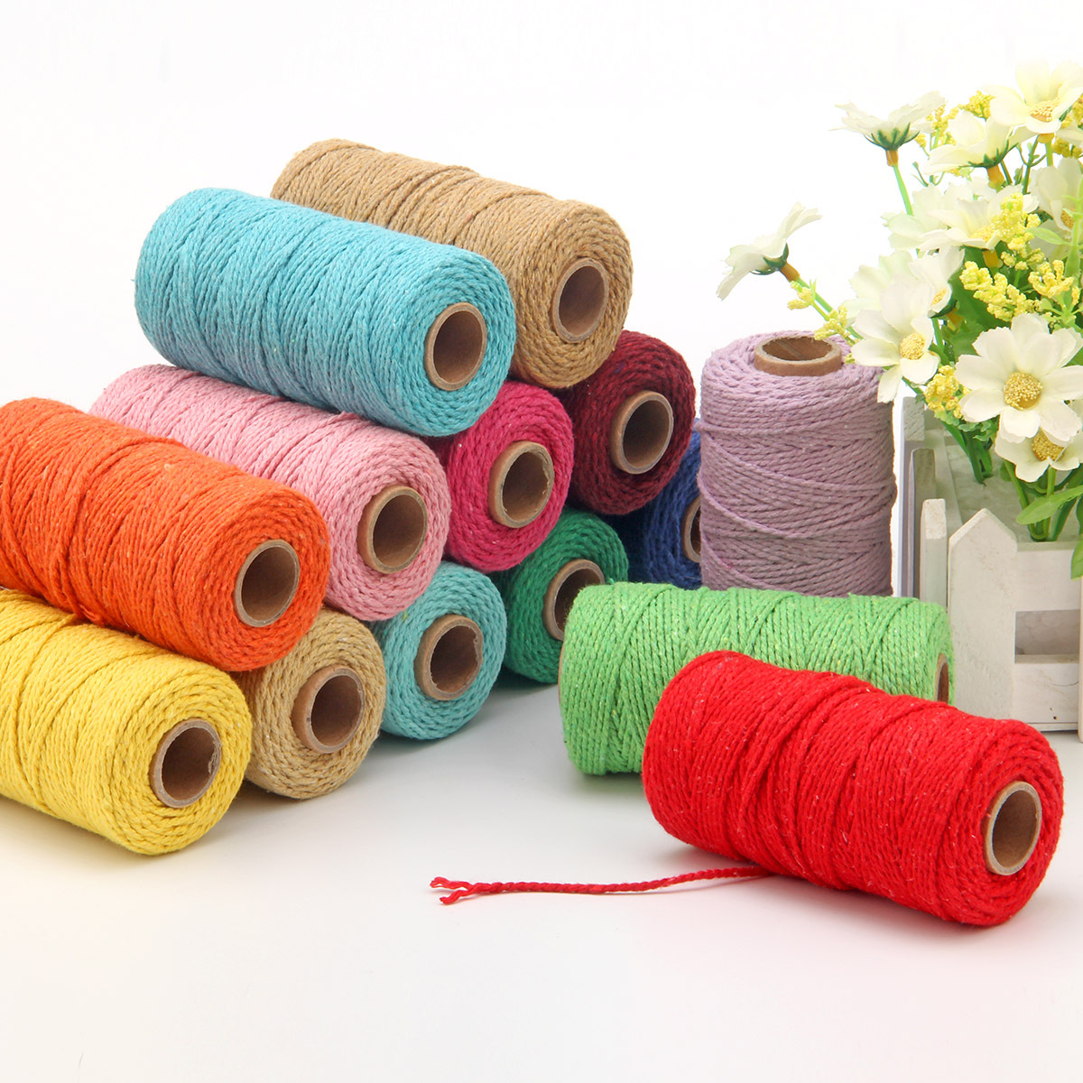 Tali 2mm tali Pilin-kabel 100m - Macrame Cord Cotton ulasan dan harga