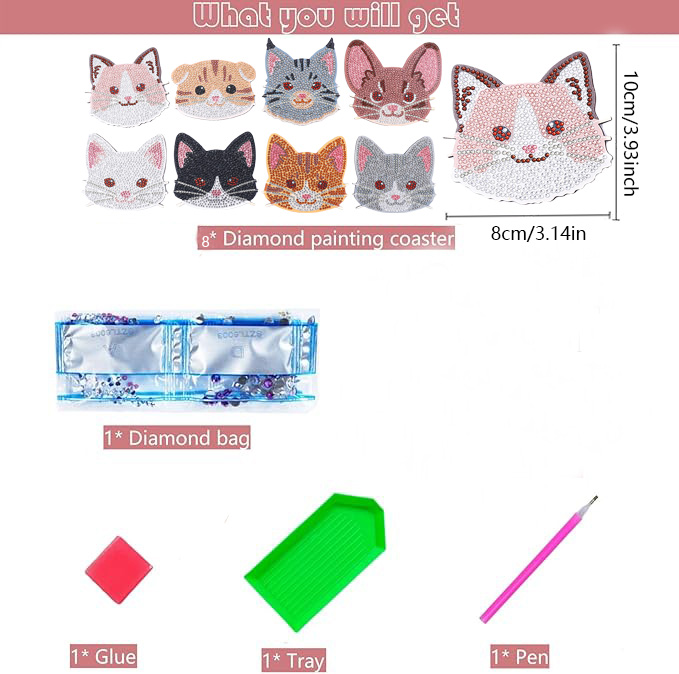 8 Buah Set Lukisan Berlian DIY - Art Craft Cat ulasan dan harga