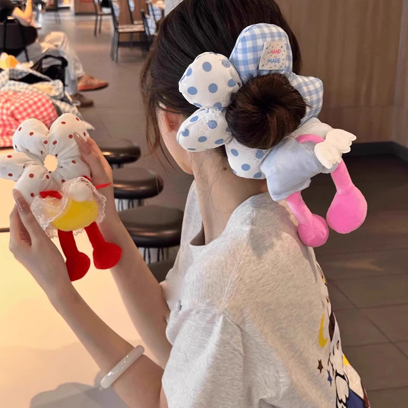 Scrunchie bunga besar bergamba - Art And Craft Hair ulasan dan harga