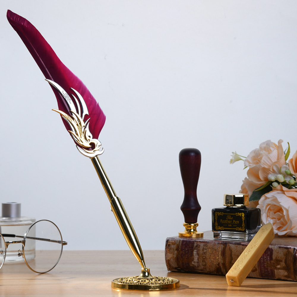 Set Pena Bulu dan Tinta Retro, - Calligraphy Pen Set ulasan dan harga