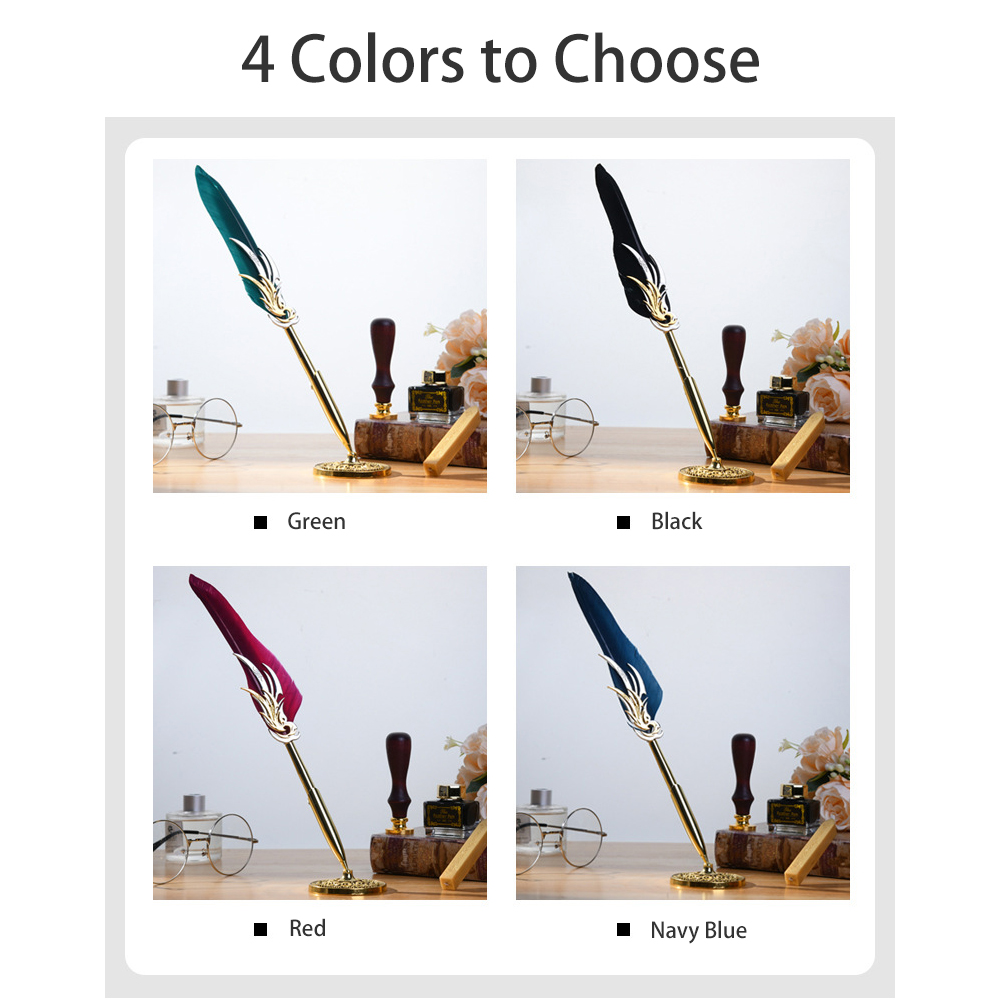Set Pena Bulu dan Tinta Retro, - Calligraphy Pen Set ulasan dan harga
