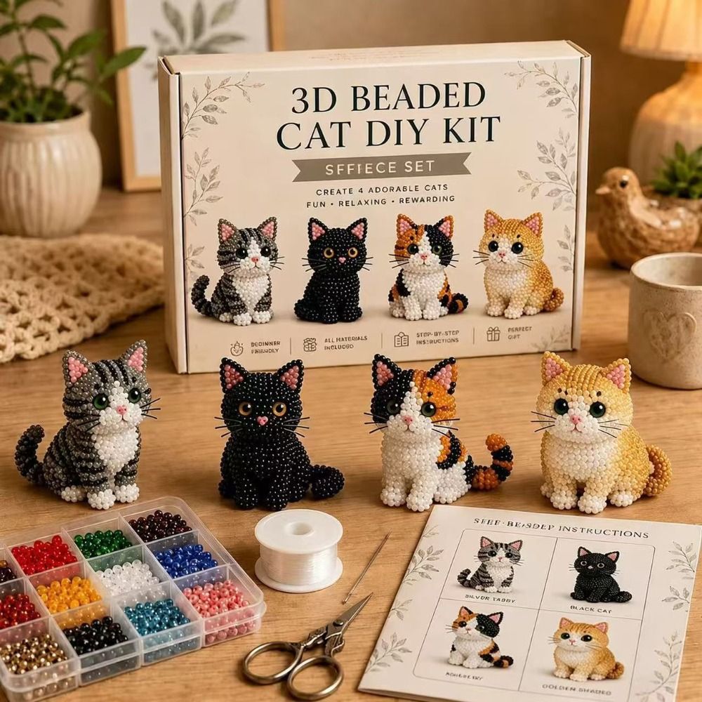 Kit Sulaman Manik-Manik Hewan  - Art Craft Cat ulasan dan harga